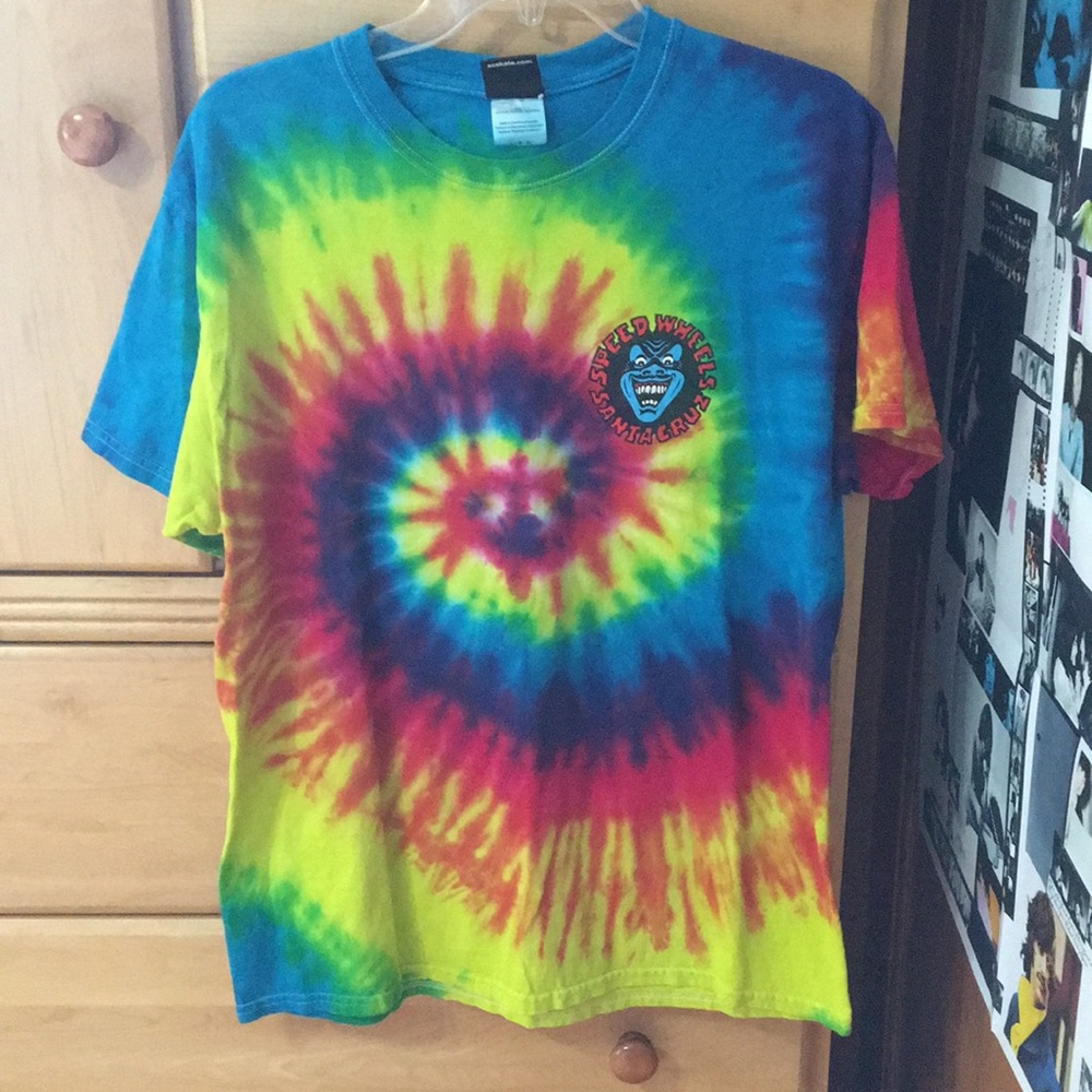 Rainbow Tie Dye Santa Cruz Tee Shirt